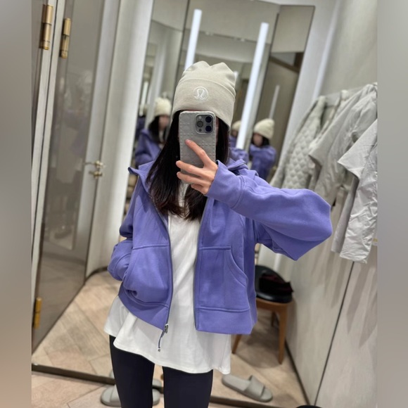 lululemon athletica Tops - lululemon Dark Lavender Scuba Oversized Full-Zip Hoodie Size XS/S